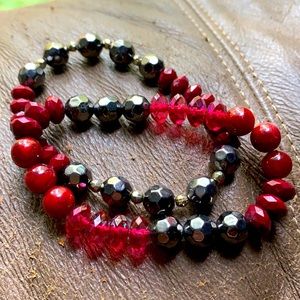 Beaded Bracelets, set of 2